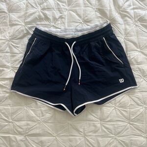 women's navy wilson athletic shorts